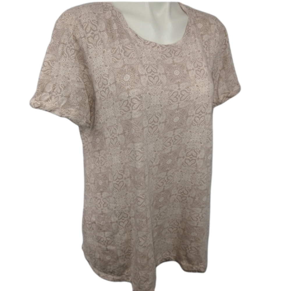 Logo Tunic Style Printed Tee Sz Large